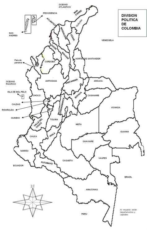 mapa político de colombia croquis